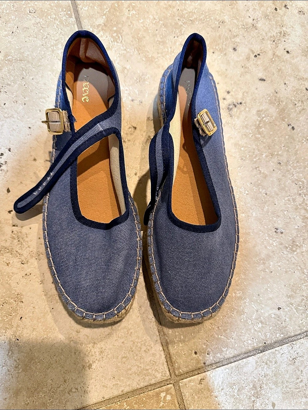 Maeve/ Anthropologie Mary Jane Espadrille Denim Mary Jane Espadrille Denim Sz 40